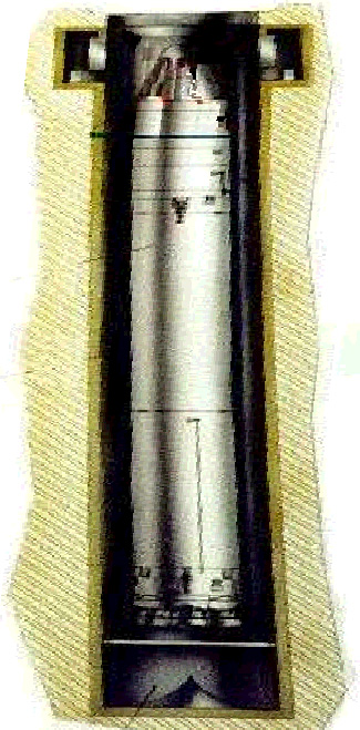Рис. 7. Ракета 15А30 в шахтной пусковой установке